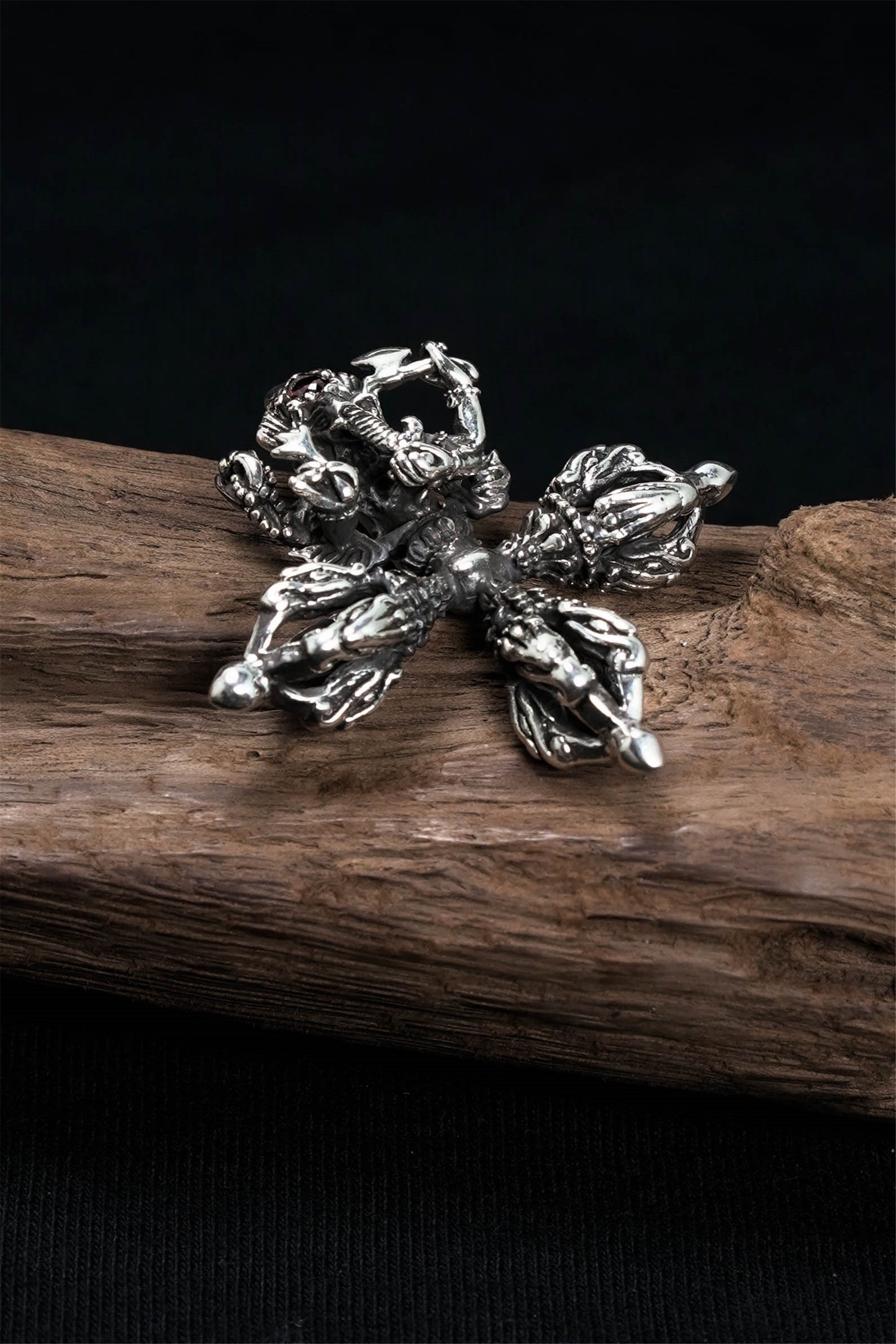 Elephant Trunk Instrument Pendant Retro 925 Sterling Silver