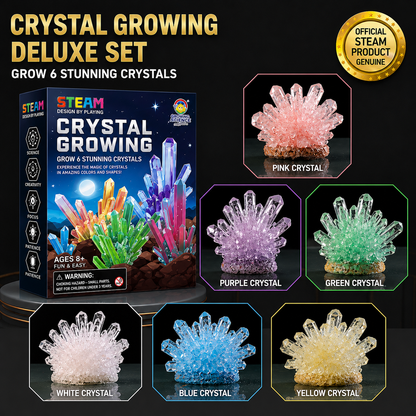 Crystal Growing Kit with 6 Crystals for science experiment, steam learning, birthday gift