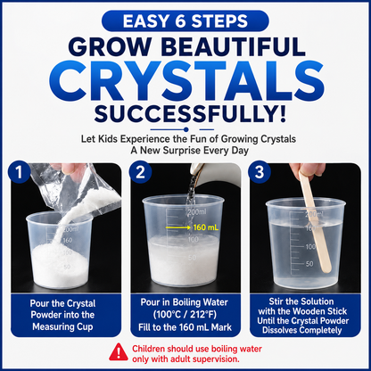 Crystal Growing Kit with 6 Crystals for science experiment, steam learning, birthday gift