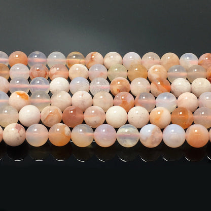 Higher Quality Cherry Blossom Agate Round Beads