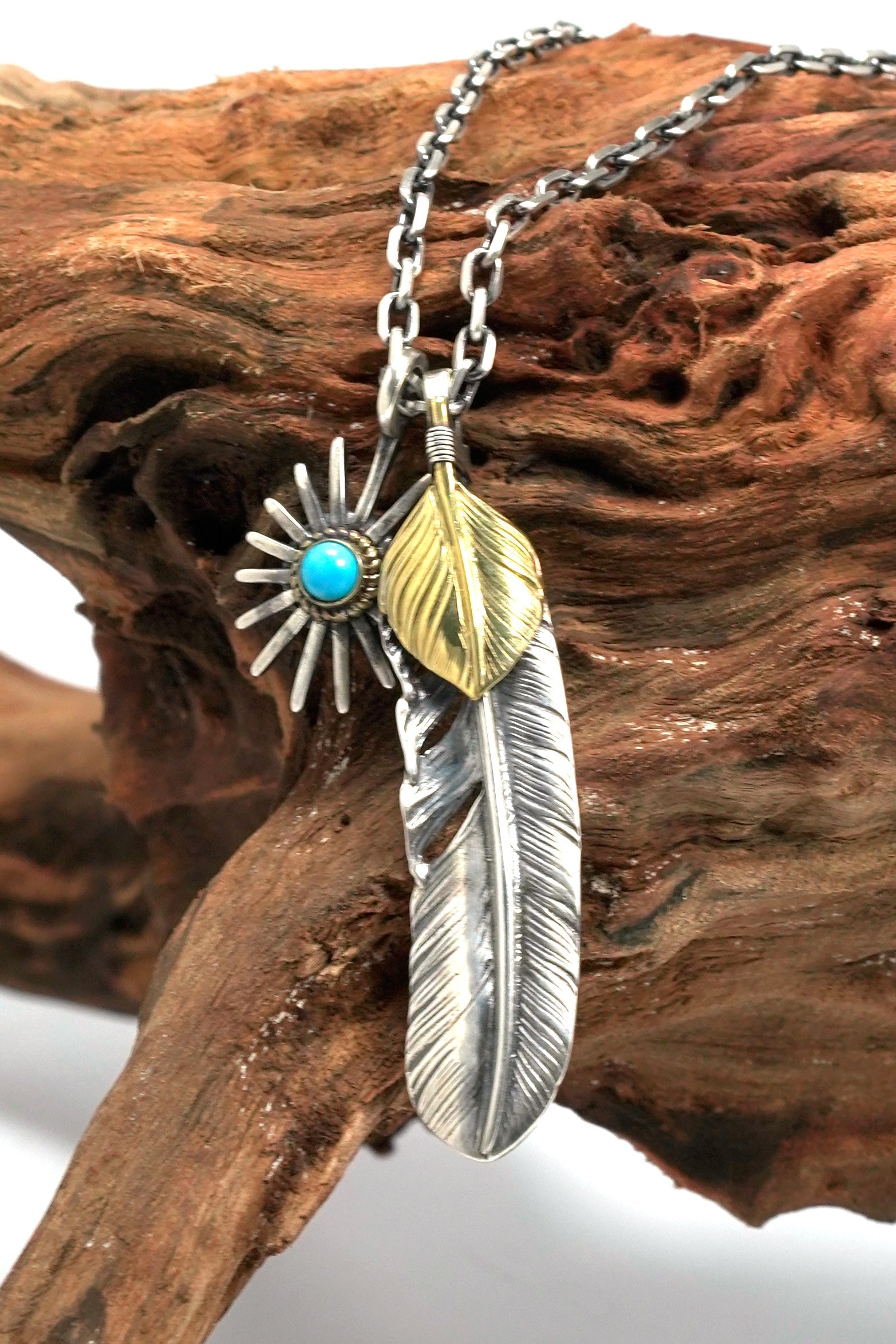 Retro Silver Takahashi Goro Feather Necklace Set
