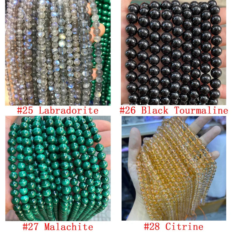 Higher Grade Crystal Stone Genuine Natural Gemstone Round Beads For Bracelet Necklace wholesale gemstone beads for jewelry making