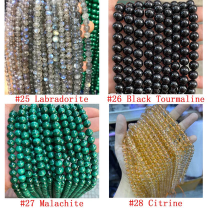 Higher Grade Crystal Stone Genuine Natural Gemstone Round Beads For Bracelet Necklace wholesale gemstone beads for jewelry making