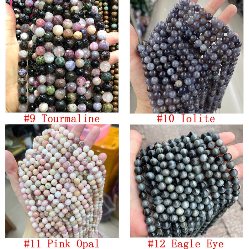Higher Grade Crystal Stone Genuine Natural Gemstone Round Beads For Bracelet Necklace wholesale gemstone beads for jewelry making