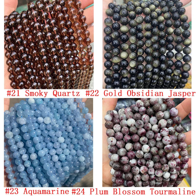 Higher Grade Crystal Stone Genuine Natural Gemstone Round Beads For Bracelet Necklace wholesale gemstone beads for jewelry making