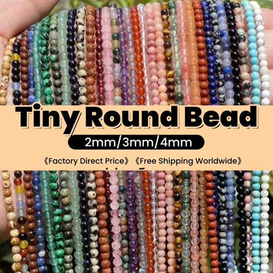 Tiny Round Smooth Beads Gemstone/Quartz/Jasper/Agate 2mm 3mm 4mm