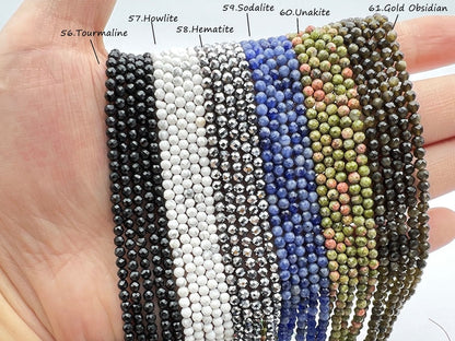 Natural Faceted Crystal Beads,2mm/3mm/4mm- Free Shipping