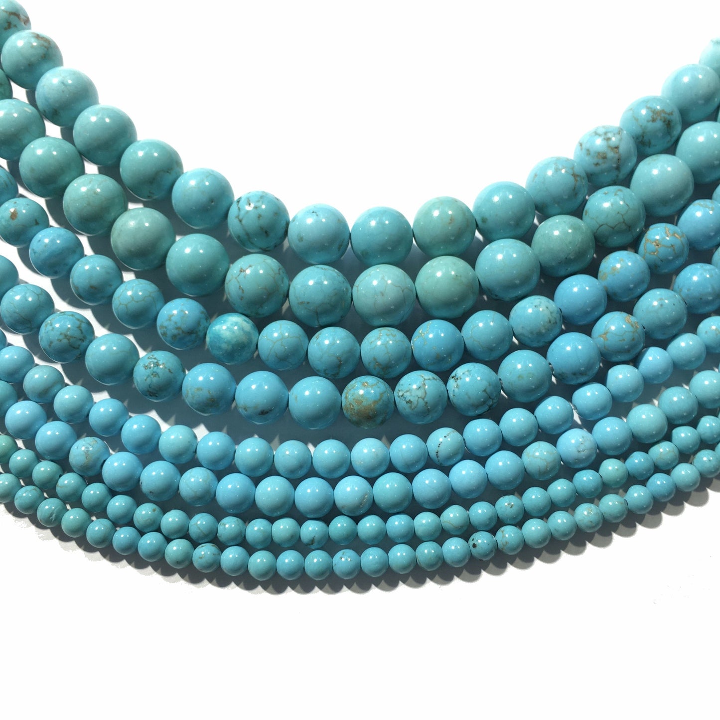 Natural Blue Pattern Turquoise Round Bead