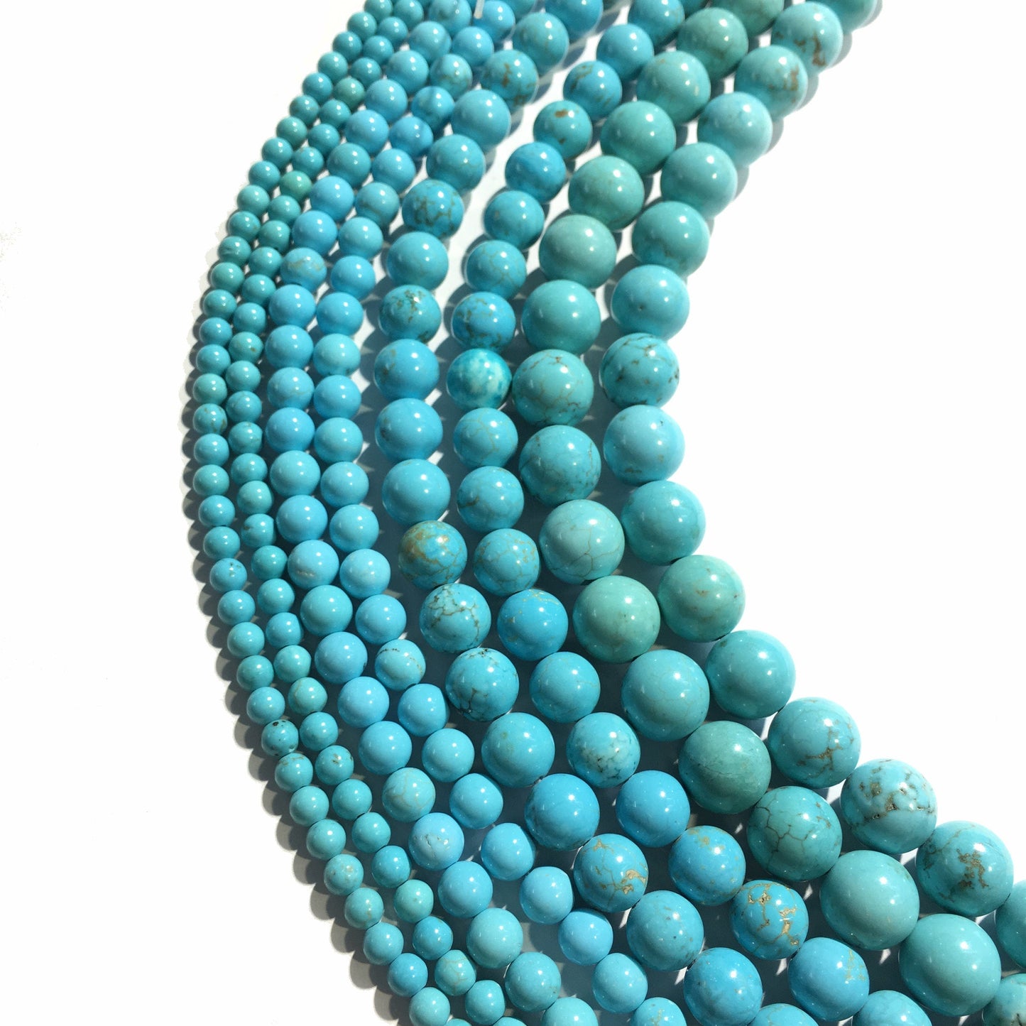 Natural Blue Pattern Turquoise Round Bead