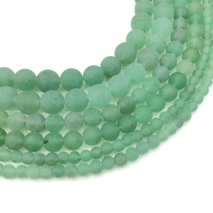 Natural Matte Adventurine Jasper Round Beads