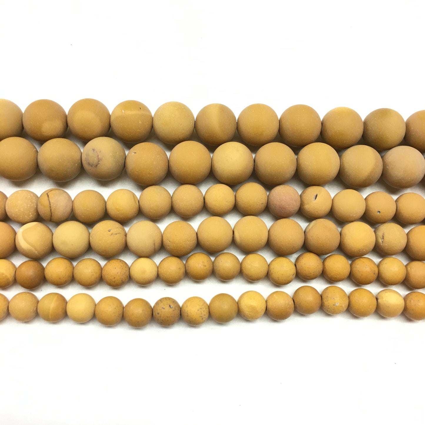 Natural Mookaite Yellow Matte Round Beads