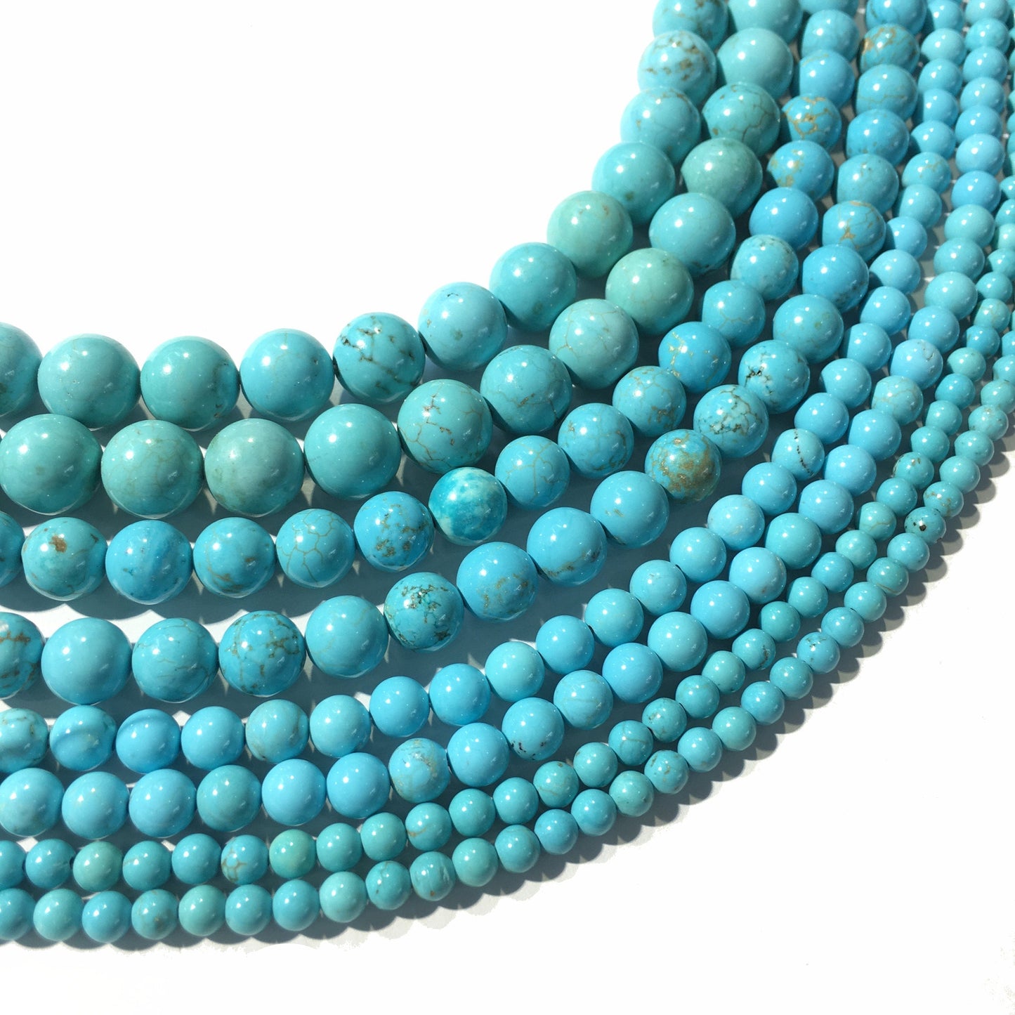 Natural Blue Pattern Turquoise Round Bead