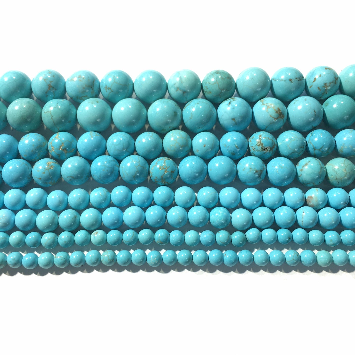 Natural Blue Pattern Turquoise Round Bead