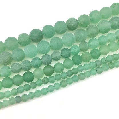Natural Matte Adventurine Jasper Round Beads