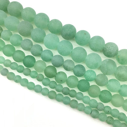 Natural Matte Adventurine Jasper Round Beads