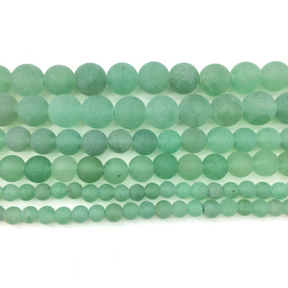 Natural Matte Adventurine Jasper Round Beads