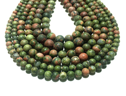 Natural Unikate Matte Round beads