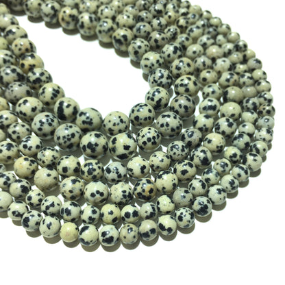 Natural Dalmation Jasper Round Beads