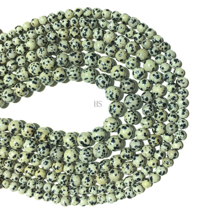 Natural Dalmation Jasper Round Beads