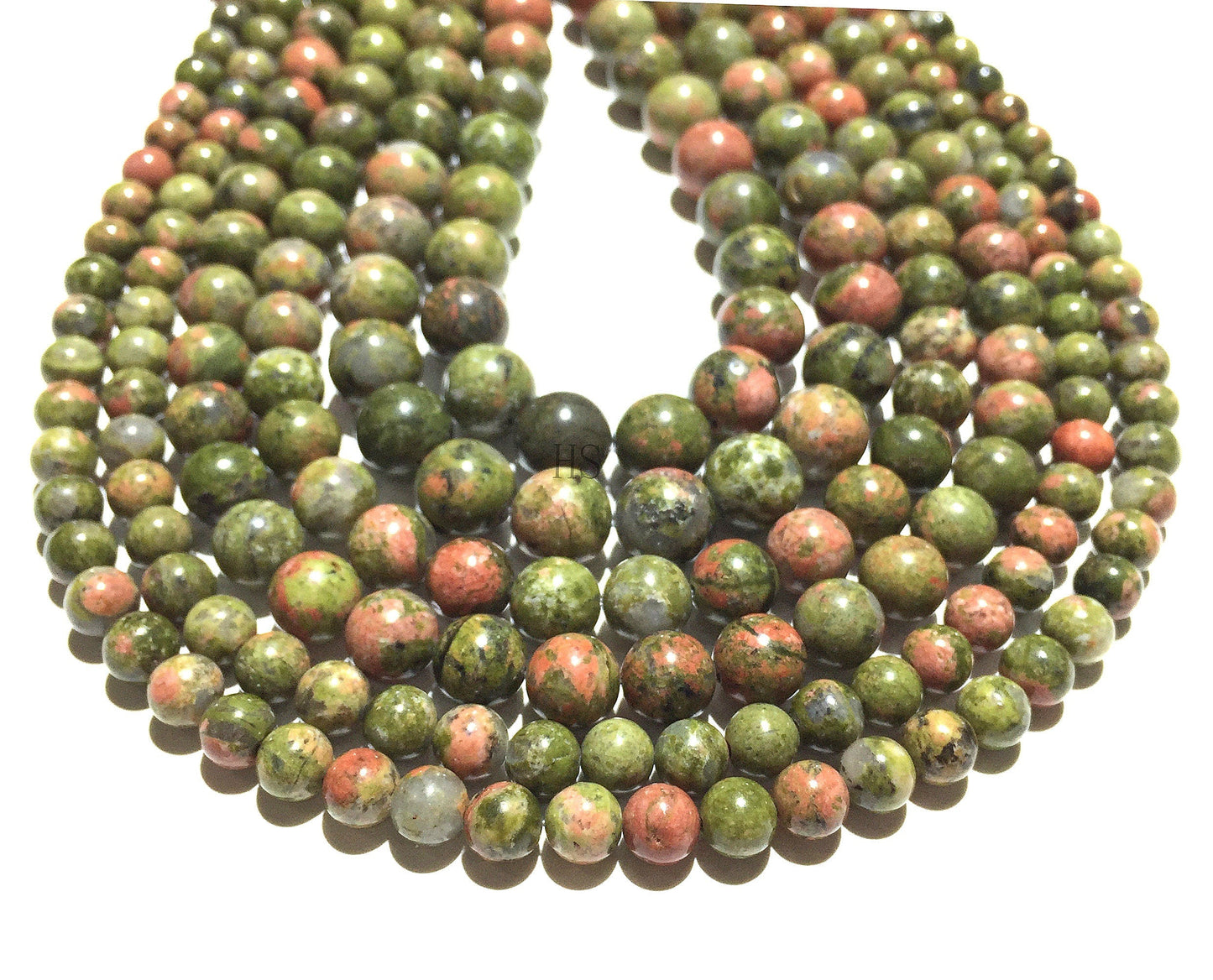 Natural Unakite Jasper Beads