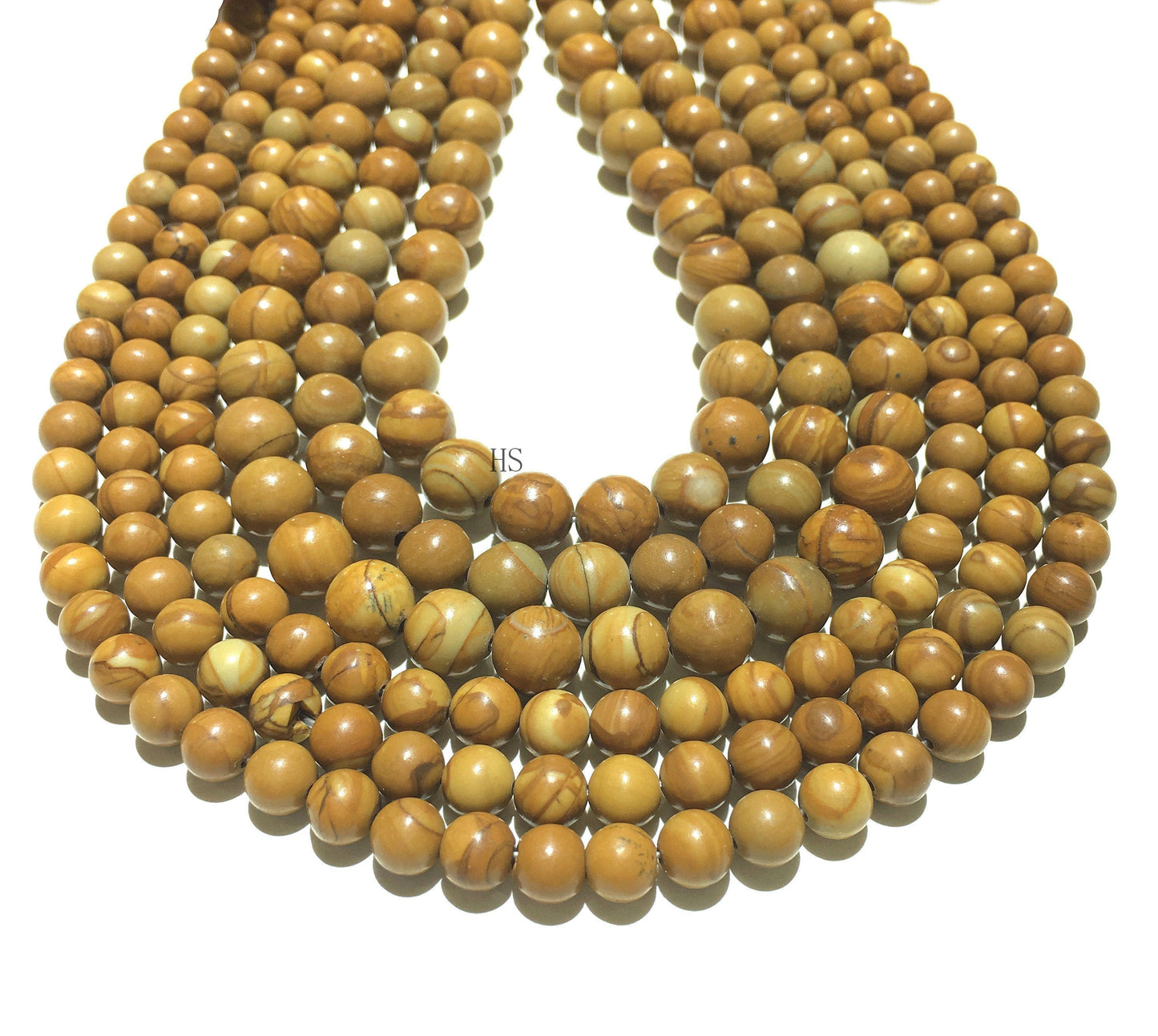 Natural Wood Jasper Round  Beads
