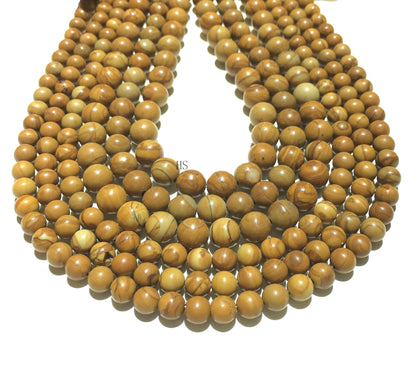 Natural Wood Jasper Round  Beads