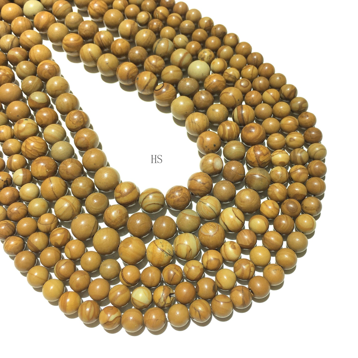 Natural Wood Jasper Round  Beads