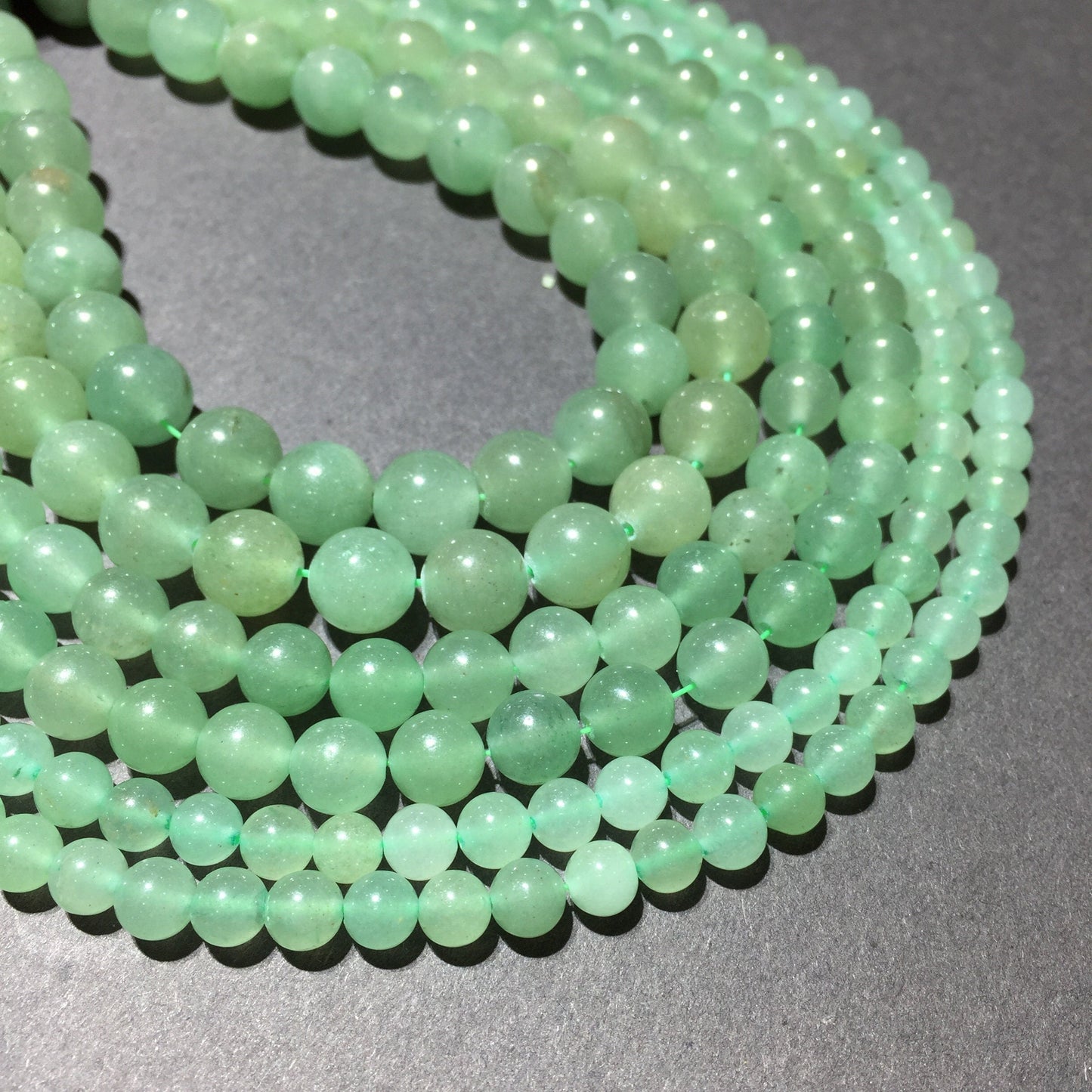 Natural Green Adventurine Jade Round Beads