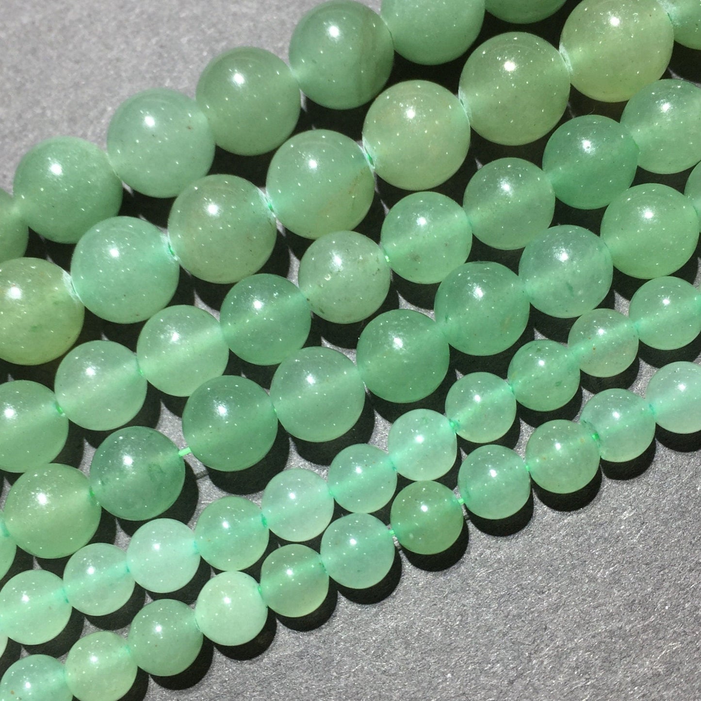 Natural Green Adventurine Jade Round Beads