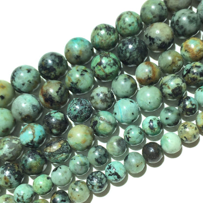 Natural Green African Turquoise Beads Healing Gemstone Loose Bead for DIY Jewelry Making Design  AAA Quality 4mm 6mm 8mm 10mm 12mm