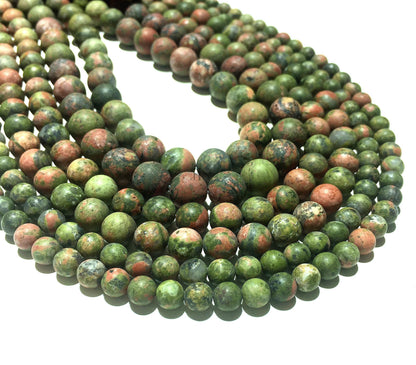 Natural Unikate Matte Round beads