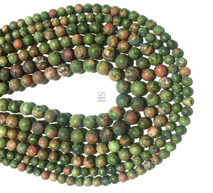 Natural Unikate Matte Round beads