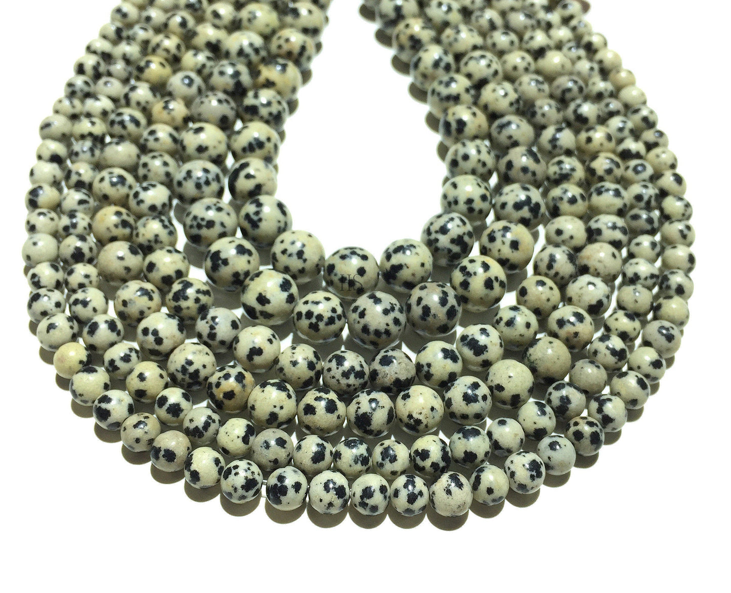 Natural Dalmation Jasper Round Beads