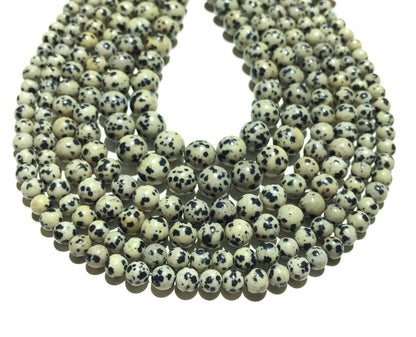 Natural Dalmation Jasper Round Beads