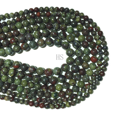 Natural Dragon Blood Stone Jasper Round Beads