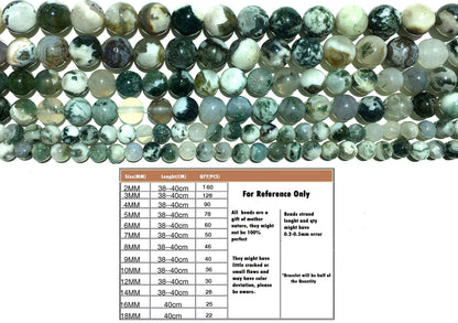 Natural Moss Agate Beads