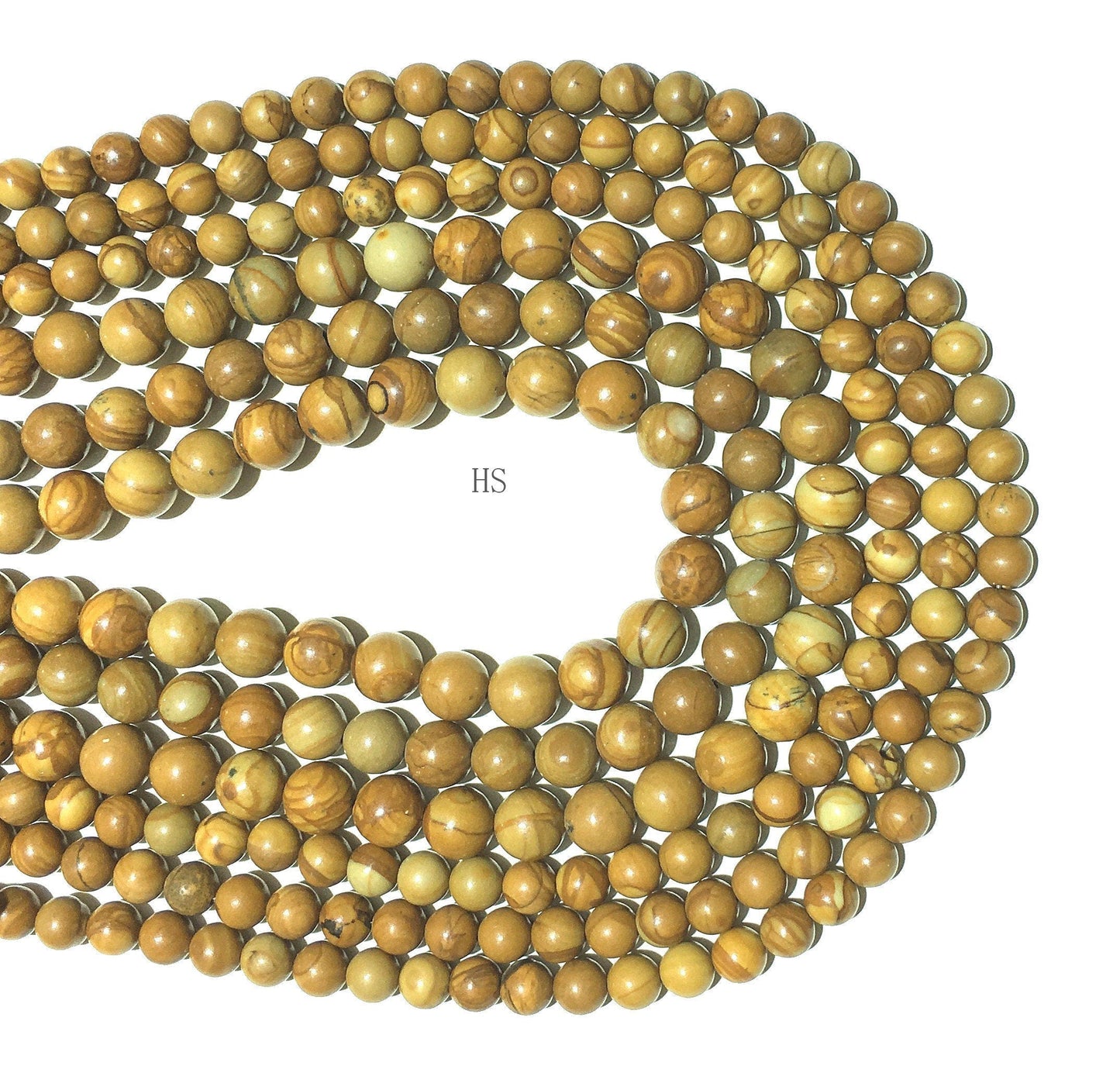 Natural Wood Jasper Round  Beads