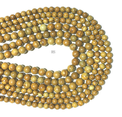 Natural Wood Jasper Round  Beads