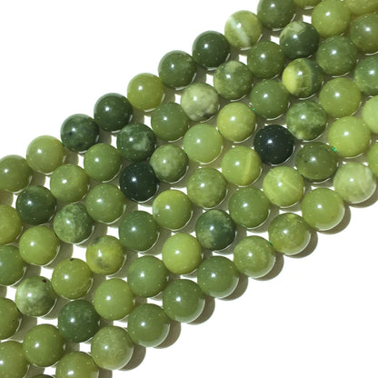 Natural Green Jade Round Beads