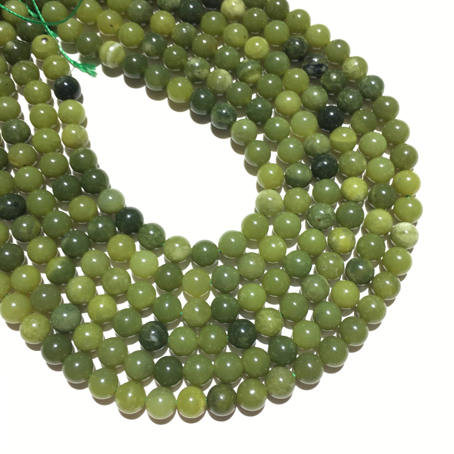 Natural Green Jade Round Beads