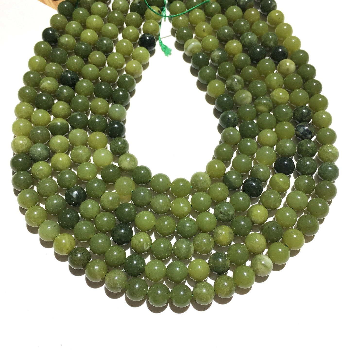 Natural Green Jade Round Beads