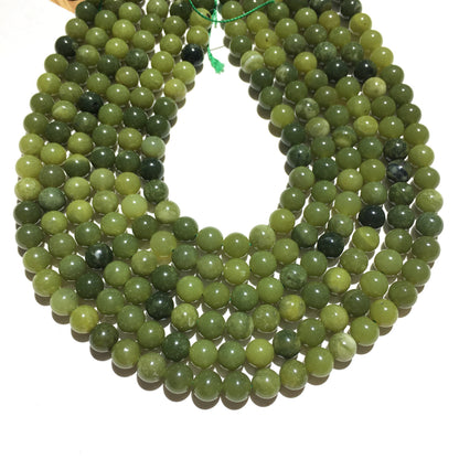 Natural Green Jade Round Beads