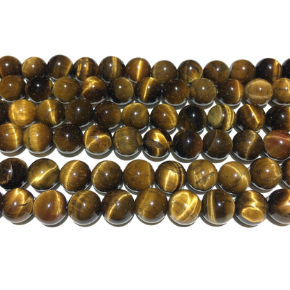 Natural Gold Tiger Eye Highly Polished Round Beads