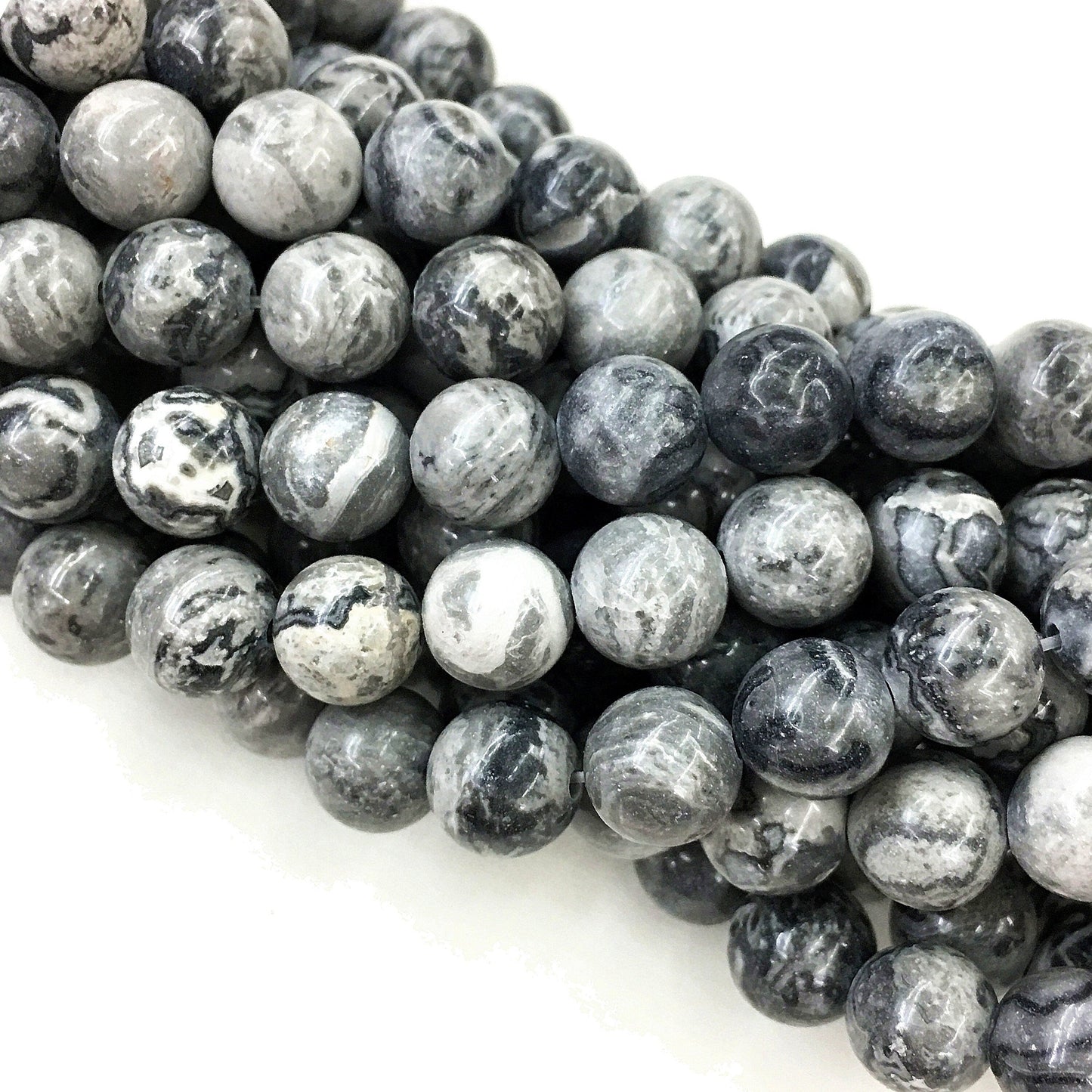 Natural Mapstone Round Shape Beads