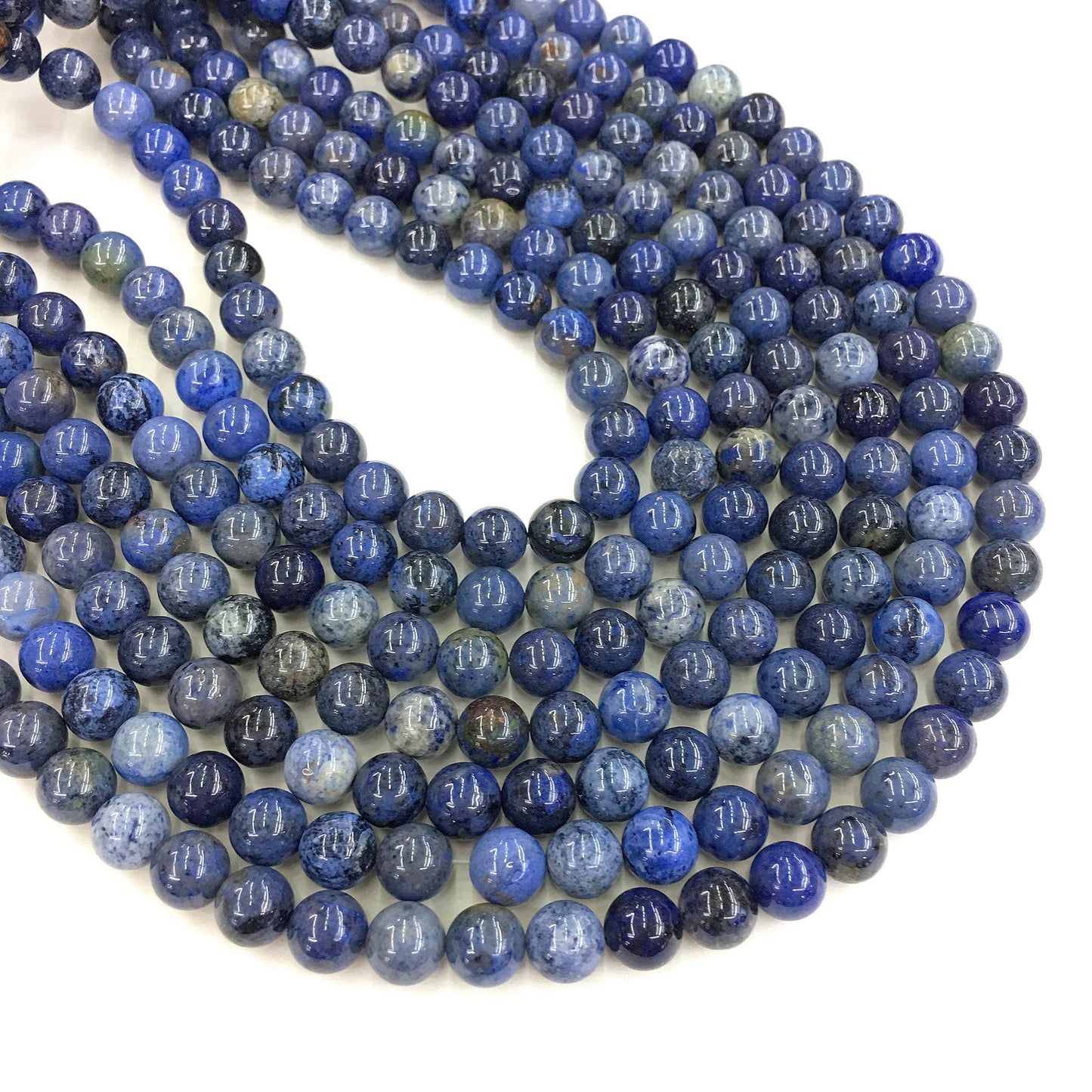 Natural Blue Sunset Stone Round Shape Beads