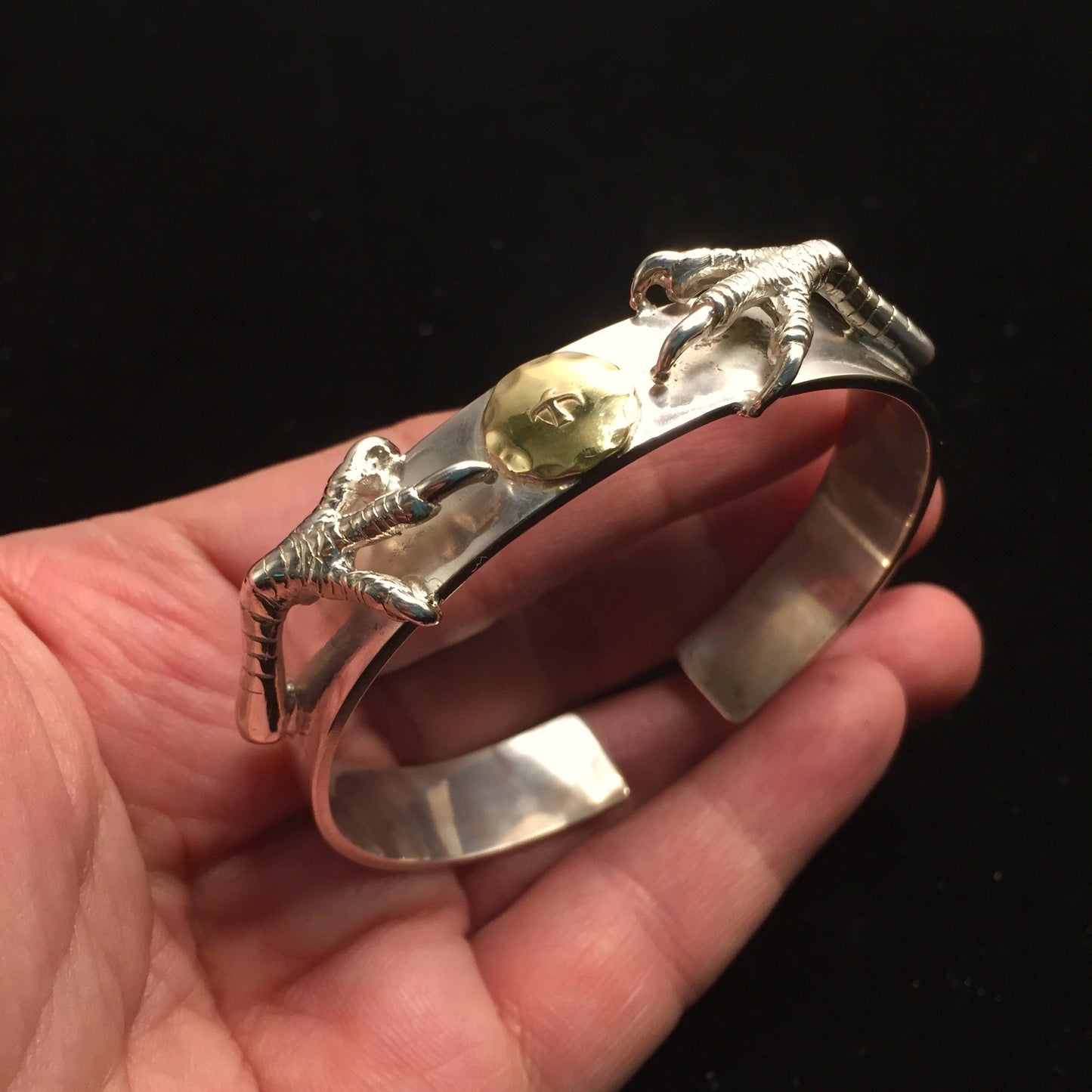 Japan Takahashi Goro Bird Claw Silver Bangle Bracelet Diameter 48x65mm Width 12mm Hip Hop Style Sterling 925 Silver Bird Claw Fashion Bangle