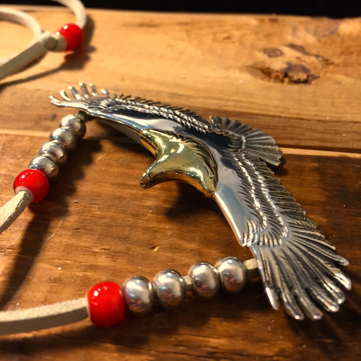 Japan Takahashi Goro Silver Eagle Leather Necklace Eagle 30x70mm Retro Sterling 925 Silver Hip Hop style Necklace Fashion Pendent 44mm