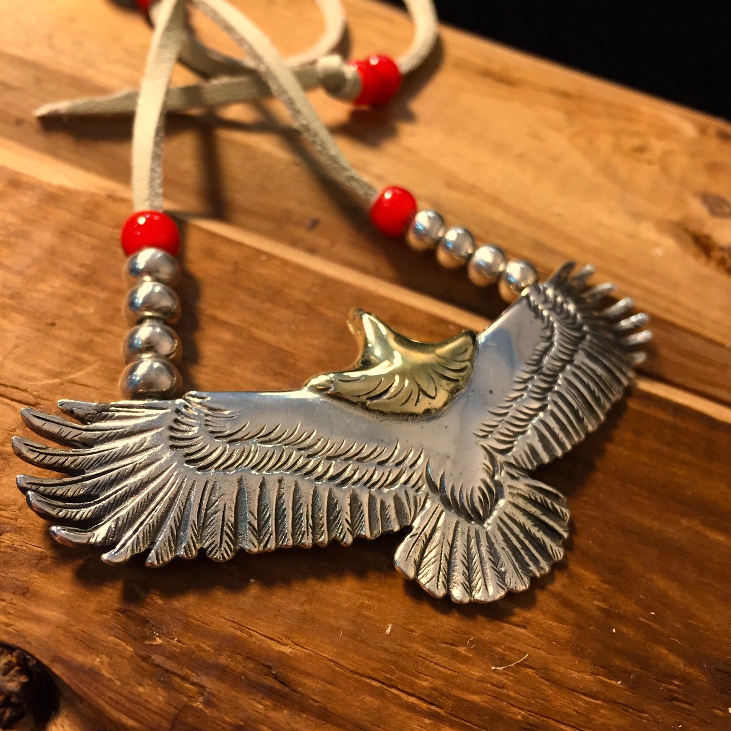 Japan Takahashi Goro Silver Eagle Leather Necklace Eagle 30x70mm Retro Sterling 925 Silver Hip Hop style Necklace Fashion Pendent 44mm