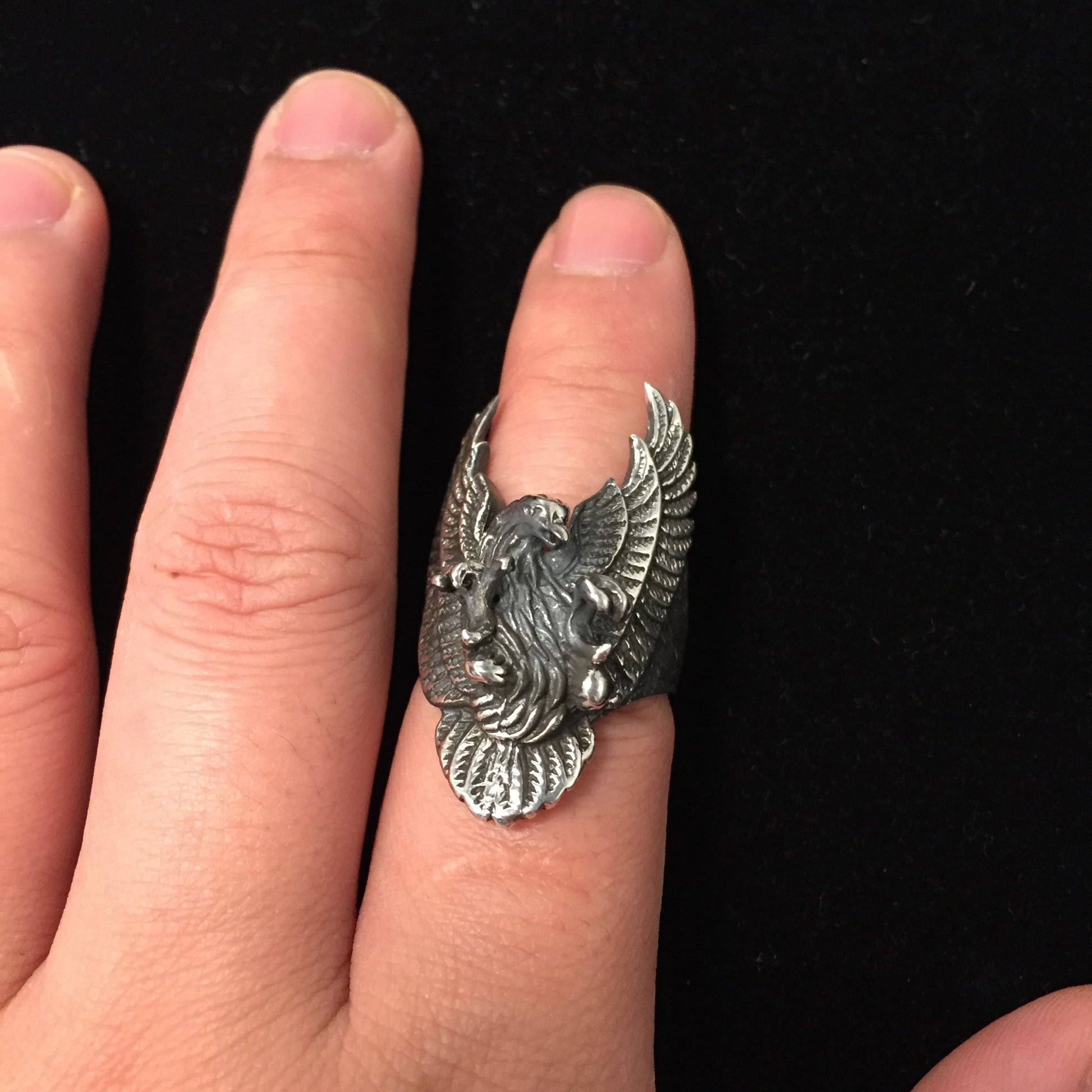 Retro Eagle Spread Wings 925 Sterling Silver Ring